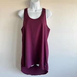 Frenchi Deep Magenta High-Low Tank SzL Gym Running Hiking Layering Outdoors